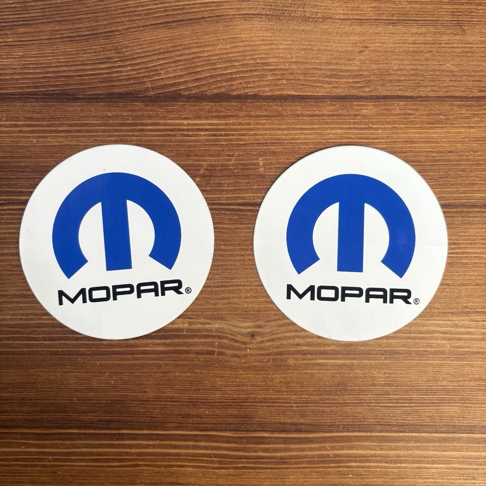 Lot of 2 Mopar Logo Decals Stickers Blue White